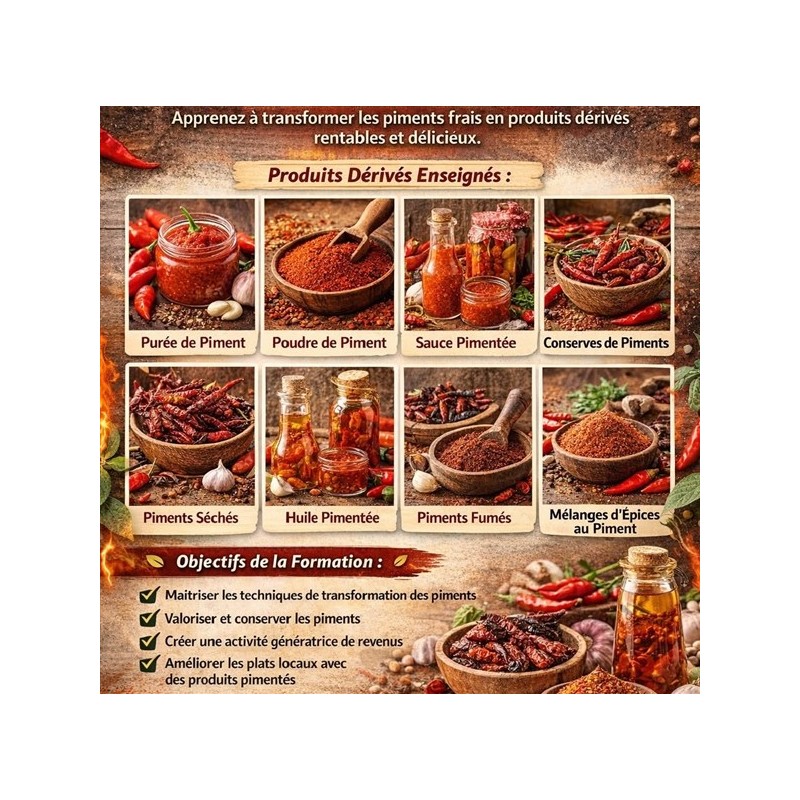 MONTEZ VOTRE BUSINESS DE TRANSFORMATION DU PIMENT